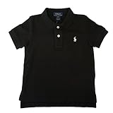 (ポロ ラルフローレン)POLO Ralph Lauren キッズ ポロシャツ 半袖 ポニーマーク ワンポイント 刺繍 ブラック×ホワイト 3T [並行輸入品]