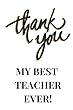 Thank You My Best Teacher Ever Journal: Thank You My Best Teacher Ever Typography Cover Notebook Journal 150 Blank 6x9 Pages