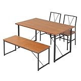 JKプラン カフェスタイルダイニング　4点セット ブラック/ブラウン th-017set4-bk