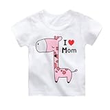 キッズ　ベビーTシャツ　半袖　　男女兼用　綿100%　白　かわいい　80cm　90cm (ピンクキリン＿80cm)