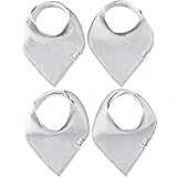 Baby Bandana Drool Bibs for Drooling and Teething Gift Set For Boys and Girls Gray Basics by Copper 