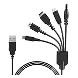 5 in 1 USB 充電ケーブル 1.2m ブラック ニンテンドー New 3DS(XL/LL), 3DS(XL/LL), 2DS, DSi(XL/LL), GBA SP, Wii U, PSP 1000/2000/3000に対応充電ケーブル マルチゲームUSB充電ケーブル
