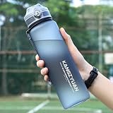 大容量ボトル 水筒 ポータブルストロースポーツウォーターボトル350 500 650 700 1000 1500 2200ml BPAフリー プラスチックウォーターボトル 自転車 大人 子ども アウトドア スポーツ 登山用/キャンプ/ランニング/ジム/ (650ml,gray)