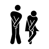 人気　お手洗い/トイレ　ウォールステッカー　壁貼り　壁紙シール　無毒　環境保護　防水　　ウォールシール/ウォールペーパー/シール/壁のクロース 家庭用/公共場合 (お手洗い/トイレ, 黒色)