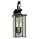 Sea Gull Lighting 8468-12 Outdoor Sconce with Clear Seeded?Glass Shades, Black Finish [並行輸入品]