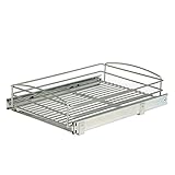 Knape & Vogt MUB-14-R-FN Frosted Nickel Multi-Use Basket Cabinet Organizer, 5.32 by 14.75 by 20-Inch