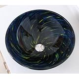 Whirlpool Meteor Shower手描きボウルVesselバスルームシンクドレイン仕上げ:クロム