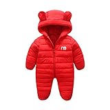 Sanke ベビー ダウンロンパース キッズ フリース ジャンプスーツ ウンコート 防寒 保温 カバーオール 赤ちゃん 可愛い 爬行服 フード付き 手袋付き アウターウェア 幼児用 80CM 90CM