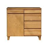 ISSEIKI サイドボード ナチュラル 幅80cm 飽きの来ないデザイン 木製家具 【BA-29-1】