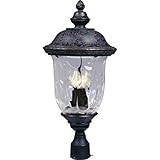 Maxim Lighting 3420WGOB Carriage House DC 3-Light Outdoor 26.5-Inch Pole/Post Lantern, Oriental Bron