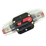 Buwico® 12V DC 20A 40A 50A 60A Car Audio Inline Circuit Breaker Fuse for System Protection (40A) [並行