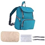 マザーズバッグ おむつバッグ リュックベビーカーストラップ付おむつバックパック 大容量 多機能 多機能小物入れ(孔雀绿)