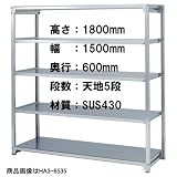 棚・ラック：ステンレス中軽量物品棚：棚一式：T-HA4-6445