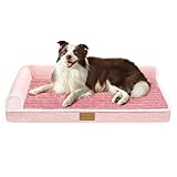 Patas Lague 犬 ベッド 冬 ペット Lデザイン 柔らか 犬用ベッド 暖かい ペットベッド 中型犬 大型犬 猫 クッション 枕付き 防水 洗える 取り外せるカバー 滑り止め 通気性 高反発 107cm*71cm グレー