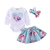 サクララ（Sakulala) 3点セット（上着＋ワンピース+ヘアバンド）ベビー服  ワンピース 女の子 長袖 無地 花 スプライス ドレス 新生児 小さめ ベビー服 Oネック カジュアル かわいい シ