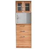 食器棚 完成品 ガーデン ナチュラル 幅60㎝オープンタイプ 引き戸 キッチン収納 棚 おしゃれ レンジ台付き食器棚 (幅60㎝オープンタイプ)