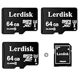 工場卸売 64GB Micro SD カード 3 枚パック、U3 A1 V30 クラス 10、80+MB/s 読み取り、4K カメラ、ゲーム コンソール、ドローン、CCTV 用 - SD アダプター付き(64GBX3)