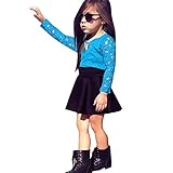 DIAMONDO新しい子供ベビー女の子長袖レーストップス+スカート服セット 9qc8ns3zg6nv4D01
