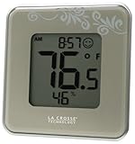 La Crosse Technology 302-604S Silver Indoor Digital Thermometer & Hygrometer Station with MIN/MAX re