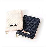 Rush.C ベビー＆マタニティ 出産用品 母子手帳ケース かわいい リボン ピンク ダークブルー 【Rush.Cオリジナルハンカチセット】 842 (ダークブルー)