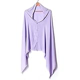 （BEATON JAPAN）コットン100%　大判授乳ケープ (ボタン有, パープル)