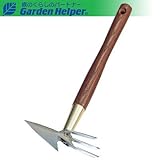 ハンドレーキ スチール ゴールド 天然木 長柄 Garden Helper ガーデンヘルパー G-8