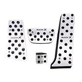 マークX 120系 130系専用アルミペダルカバーアクセルペダルカバー ブレーキペダルカバー 4点セット 穴開け不要 カスタムパーツ カー内装部品 取り付け簡単 [並行輸入品]