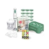 Baby Food Maker 19 Pc Starter Kit - Includes Immersion Blender, Food Processor, Storage Jars, Trays,