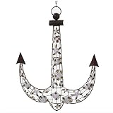 Essential D?cor Entrada Collection Anchor Metal Wall Decor, 30 by 22 by 2-Inch [並行輸入品]