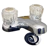 LASCO-Simpatico 07-0102 Bathroom Faucet with Two Lucite Handles and Pop-Up, Chrome Finish by LASCO