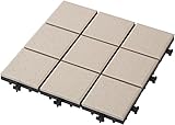 タカショー 敷くだけタイル 磁器 ベージュ 9枚セット 約W30×D30×H2.6cm