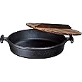 イシガキ すき焼き鍋 木蓋付 ガス火 IH 兼用 鉄鋳物 18cm 蓄熱性に優れている 黒