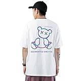 [FEISEDY] Tシャツメンズ 半袖 綿100 春服 大きいカットソーティーシャツ プリントt シャツファッション トップスメンズ レディース おもしろ A8021