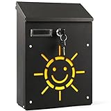 1stモール ブラック ポスト 大容量 投函物 玄関 ガーデニング 家具 インテリア ST-POST137