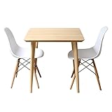 ダイニング３点セット ダイニングテーブル 750 竹製 バンブー ダイニングチェア シェルチェア　MTS-085１台_MTS-032(WH)２脚