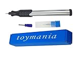 toy mania ミニルーター ペンルーター リューター 電動彫刻刀 電池式 ダイヤモンドビット ２ビット セット (シルバー)