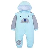 赤ちゃん着 ベビー 着ぐるみ - MOEKIBYもこもこ かわいい キッズ コスチューム カバーオール ロンパース フード付き 長袖防寒着 100%綿製 オールシーズン 0~12ヶ月　 男の子 女の子