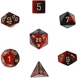 Gemini Polyhedral 7 Die Set, Black/Red/Gold [並行輸入品]