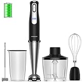 【2024新登場・コードレス ハンドブレンダー】HAGOOGI(ハゴオギ) マルチスティック 離乳食 ブレンダー 充電式 ブレンダー 無段階変速 ミキサー 鍋キズ防止 氷も砕ける フードプロセッサー ジューサー 泡立て器 1台7役 調理器具 【ブラック】