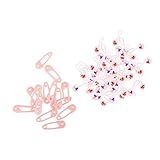 Kesoto 安全ピン 赤ちゃんラトル ガラガラ ベビーシャワー 装飾 赤ちゃん パーティー ２タイプ選べる - ピンク, 3.7x1.3cmと3.6x1cm