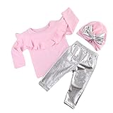 Cutelove　Tシャツ+ロングパンツ+帽子3点セット　花柄　長袖　綿　女の子　ベビー　赤ちゃん　幼児　ベビー服　秋　可愛い　ファッション　素敵　カジュアル　普段着　韓国