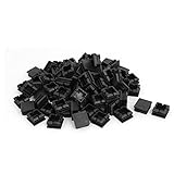 DealMux 25 mmx25 mm Praça de plástico Blanking Tampas inserções Tubo 100個Preto