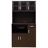 幅90cm 食器棚 (ダークブラウン)