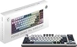 MSI Forge GK600 TKL ワイヤレススカイ - メカニカルリニアスイッチ - 昇華型PBTキーキャップ、滑り止めベース、RGB LED、USB 2.0、Bluetooth、2.4 GHz - テンキーレス