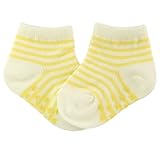 シンクビー ソックス クルーCaramel ボーダー 7-8cm(イエロークリーム)