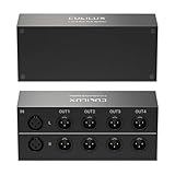 Cubilux 4分岐 XLR ステレオ オーディオ パッシブ スプリッター, 1入力(メス)→4出力(オス) XLR バランス 音声コンバーター, 1in4out 4チャンネル スプリッターボックス