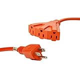 Sunlite 04190-SU EX25/14/3/TT/O Outdoor Tri-Tap 25-Feet Extension Cord, Orange [並行輸入品]