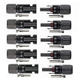 MC4 コネクター ソーラーパネル接続用 国際規格 TUV 認定品 ブラック 高耐候 耐熱 防水 防塵　５個 セット
