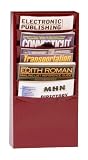 Durham 403-55 Burgundy Cold Rolled Steel 5 Contour Pocket Vertical Literature Rack 9-3/4 Width x 20-
