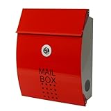 郵便ポスト 郵便受け メールボックス 壁掛け EUROデザイナーズポストマグネット開閉タイプ鍵付きMB5102T レッド 赤 40